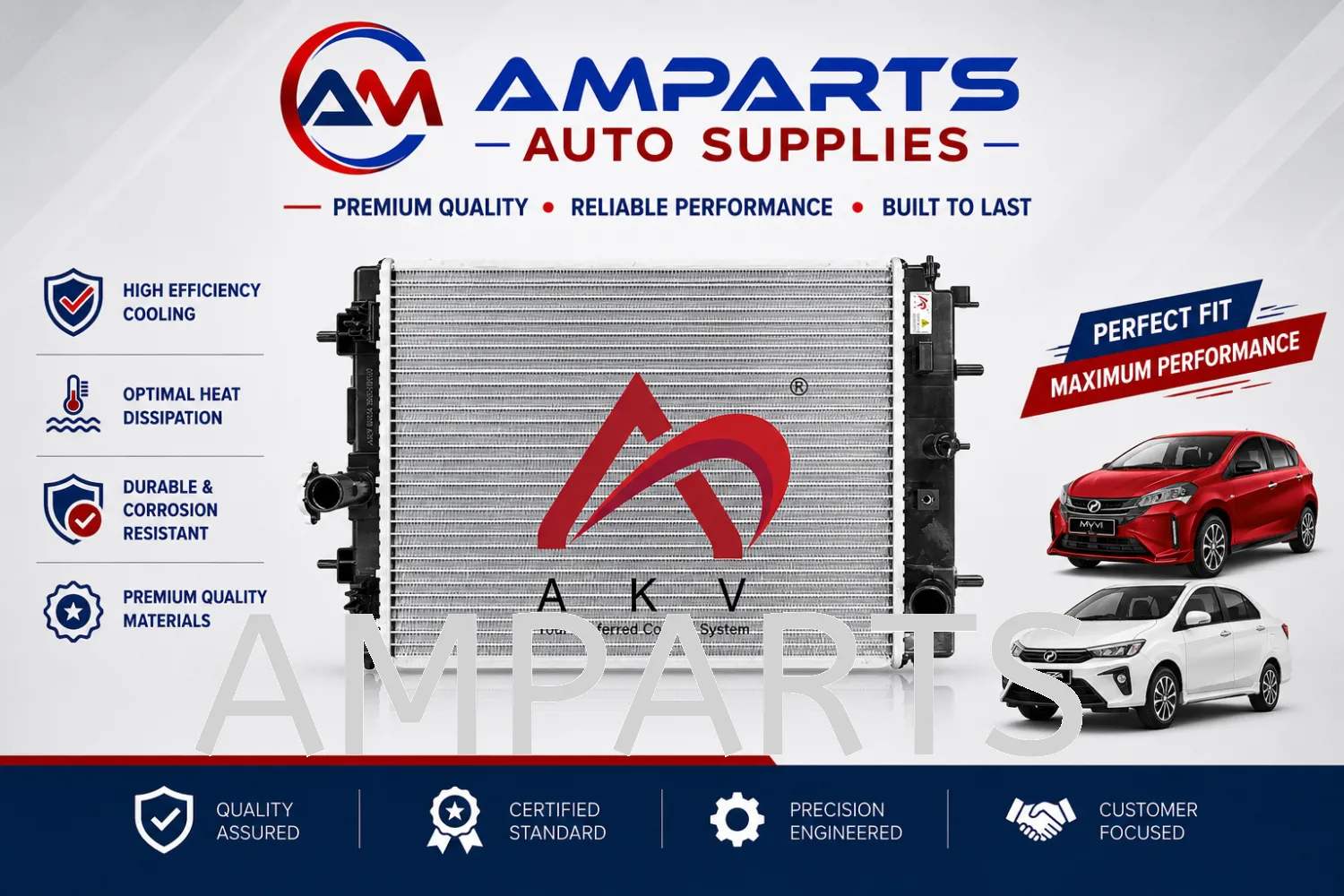 PERODUA MYVI 17Y- D20N / BEZZA 1.3 RADIATOR - AKV